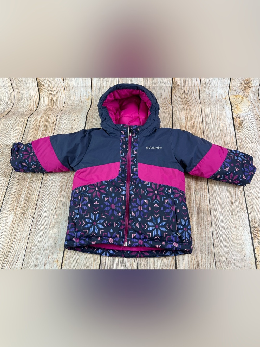 Columbia Toddler Girls Horizon Ride II Snow Jacket Snowflake Winter Coat Size 4T